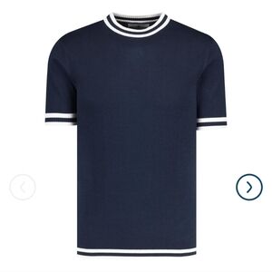 Moon Madcap England 60s Mod Tipped Knit Tee Medium Men's Preppy Old Money